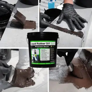 Applying Liquid Rubber sealant to roof seams